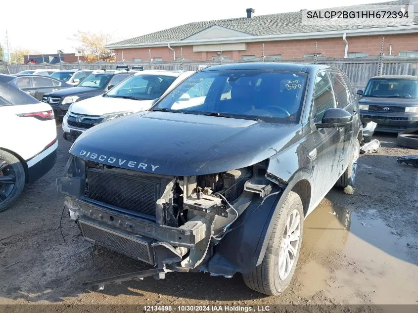 2017 Land Rover Discovery Sport VIN: SALCP2BG1HH672394 Lot: 12134898