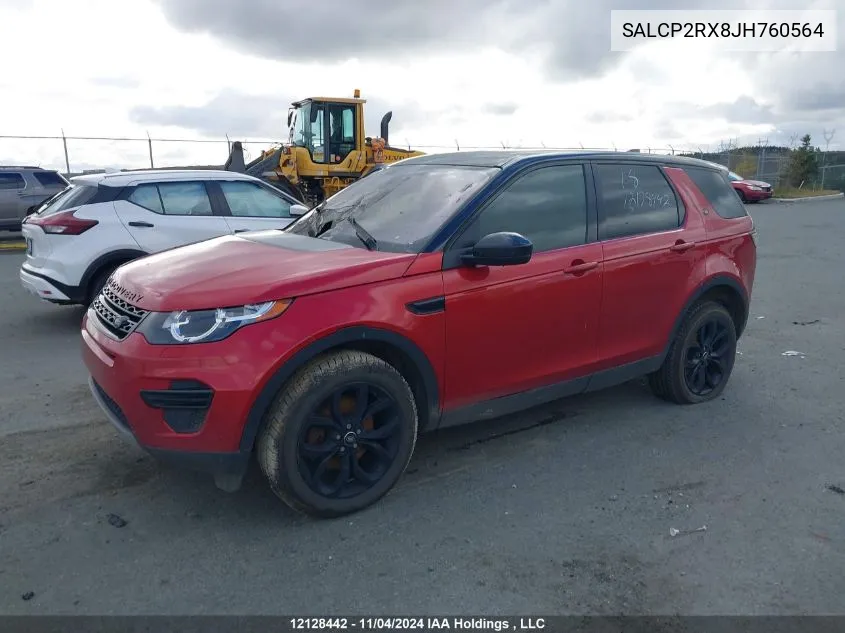 2018 Land Rover Discovery Sport VIN: SALCP2RX8JH760564 Lot: 12128442