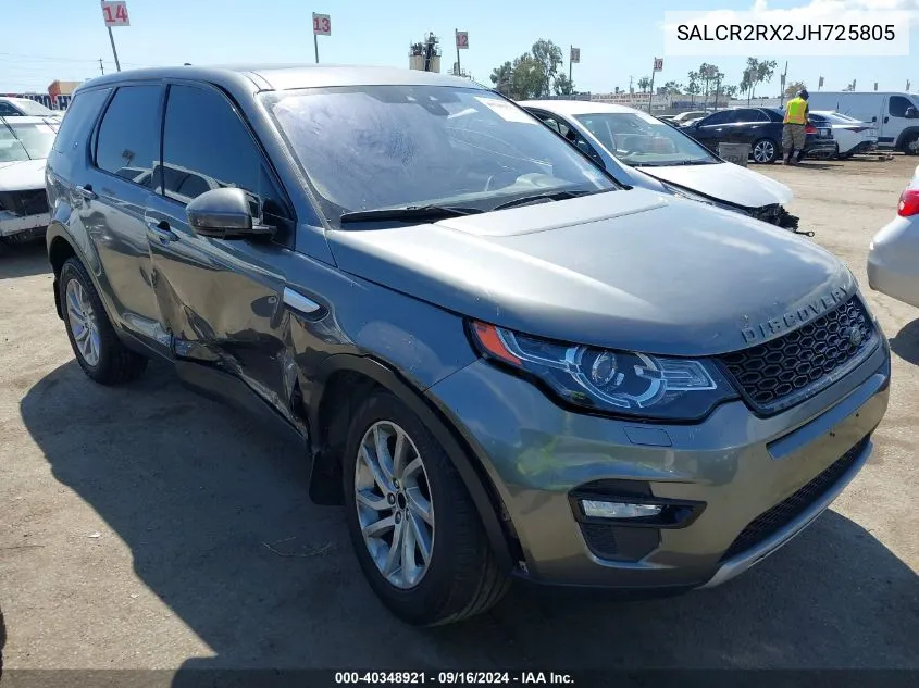 2018 Land Rover Discovery Sport Hse VIN: SALCR2RX2JH725805 Lot: 40348921