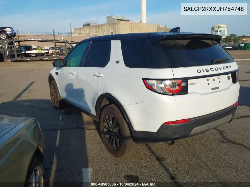 2018 Land Rover Discovery Sport Se VIN: SALCP2RXXJH754748 Lot: 40503836