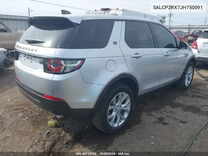 2018 Land Rover Discovery Sport Se VIN: SALCP2RX7JH750091 Lot: 40710762