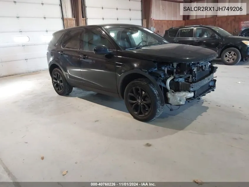 2018 Land Rover Discovery Sport Hse VIN: SALCR2RX1JH749206 Lot: 40760226