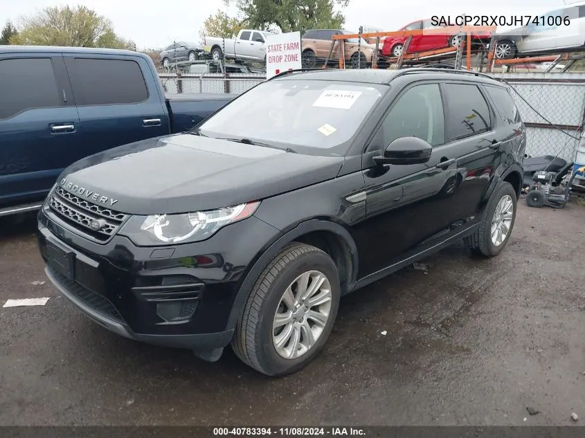 2018 Land Rover Discovery Sport Se VIN: SALCP2RX0JH741006 Lot: 40783394