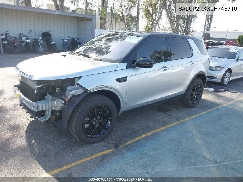 2018 Land Rover Discovery Sport Se VIN: SALCP2RXXJH748710 Lot: 40788151