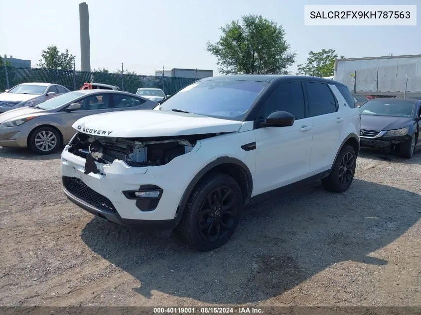 2019 Land Rover Discovery Sport Hse/Landmark Edition VIN: SALCR2FX9KH787563 Lot: 40119001