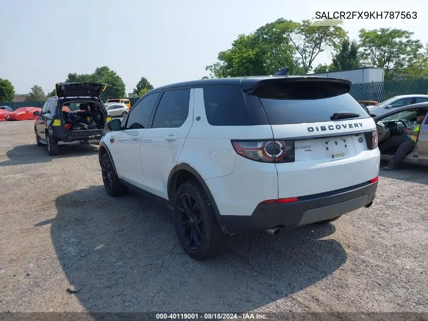 2019 Land Rover Discovery Sport Hse/Landmark Edition VIN: SALCR2FX9KH787563 Lot: 40119001