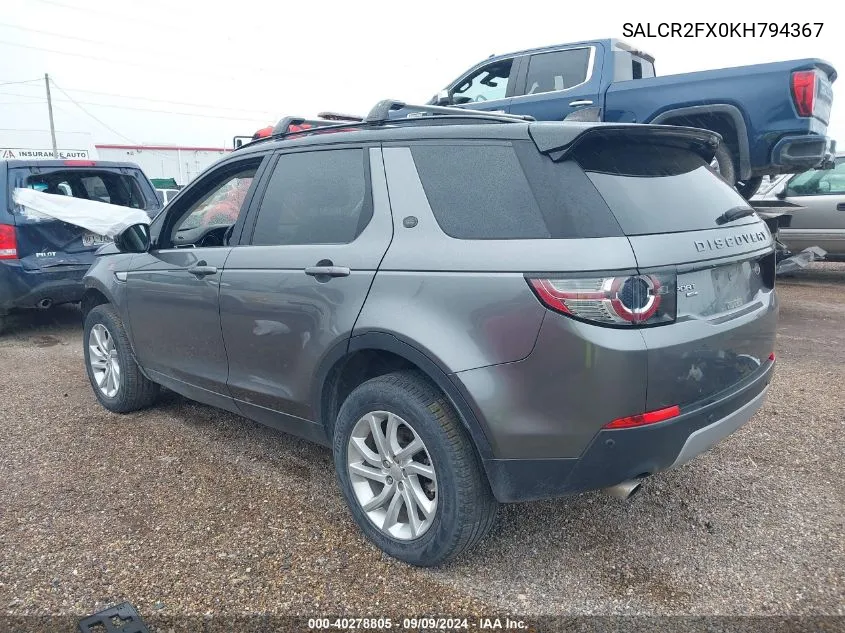 2019 Land Rover Discovery Sport Hse/Landmark Edition VIN: SALCR2FX0KH794367 Lot: 40278805