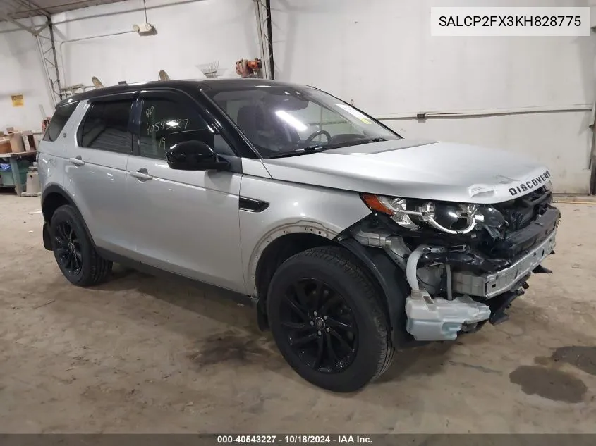 2019 Land Rover Discovery Sport Se VIN: SALCP2FX3KH828775 Lot: 40543227