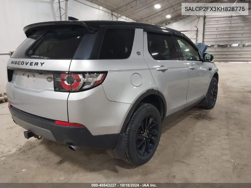 2019 Land Rover Discovery Sport Se VIN: SALCP2FX3KH828775 Lot: 40543227