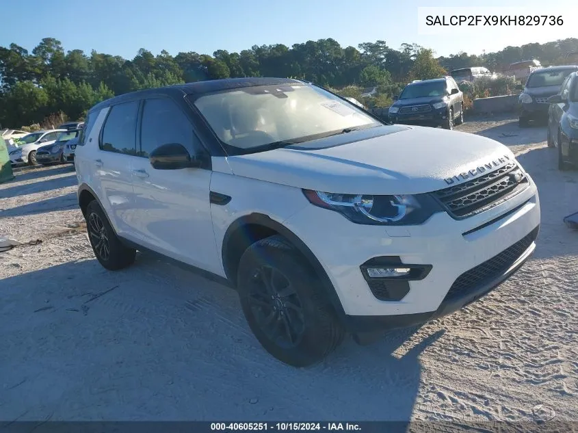 2019 Land Rover Discovery Sport Se VIN: SALCP2FX9KH829736 Lot: 40605251