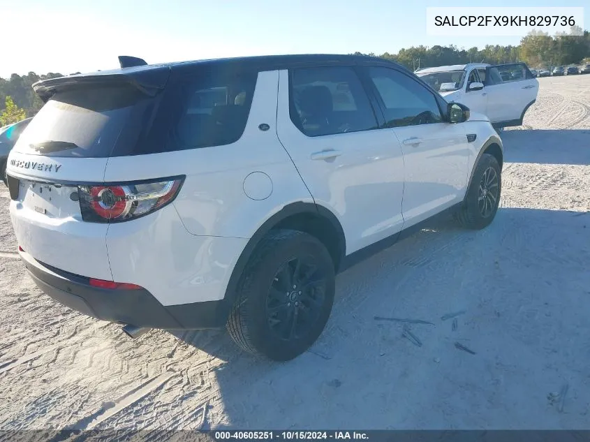 2019 Land Rover Discovery Sport Se VIN: SALCP2FX9KH829736 Lot: 40605251