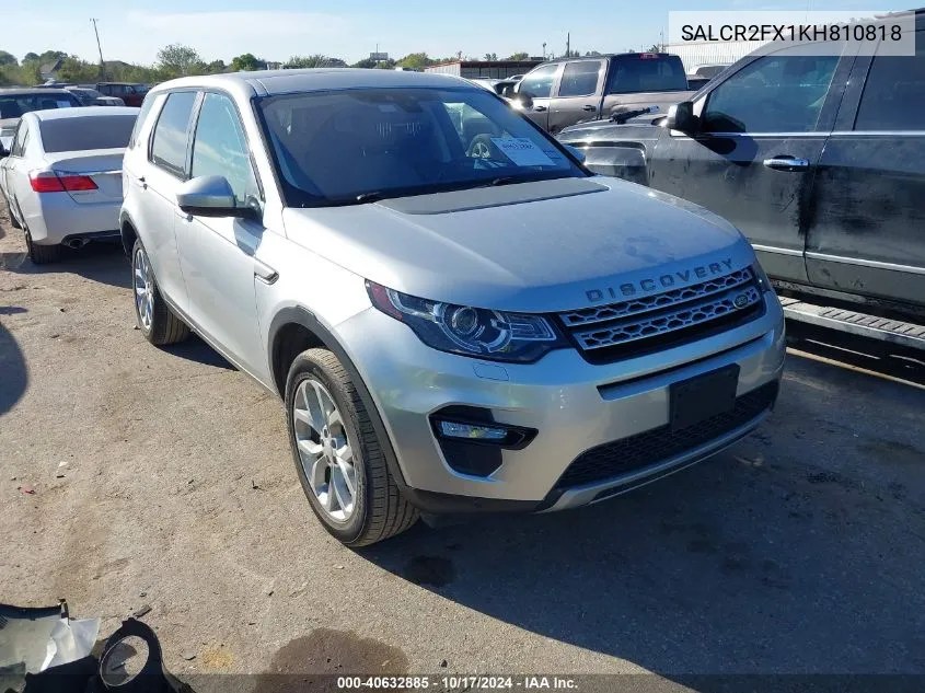 2019 Land Rover Discovery Sport Hse/Landmark Edition VIN: SALCR2FX1KH810818 Lot: 40632885