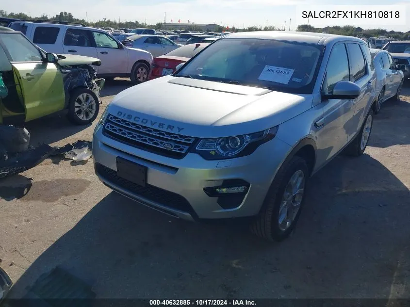 2019 Land Rover Discovery Sport Hse/Landmark Edition VIN: SALCR2FX1KH810818 Lot: 40632885