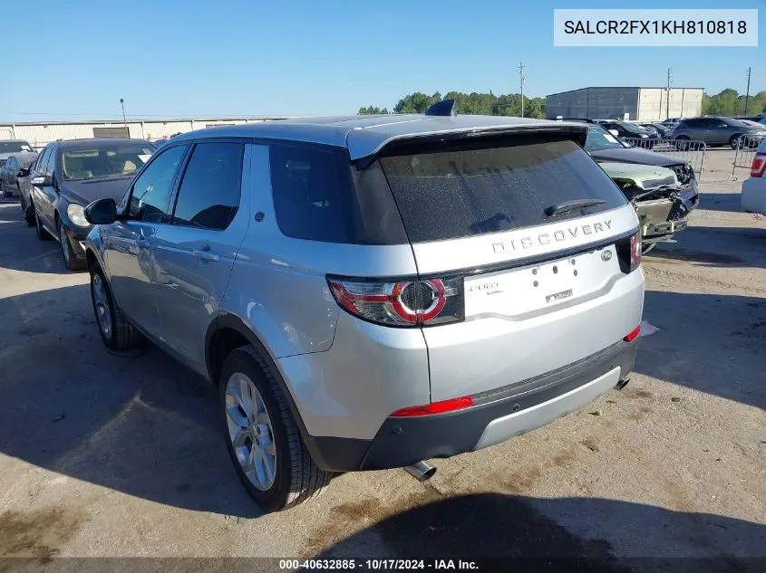 2019 Land Rover Discovery Sport Hse/Landmark Edition VIN: SALCR2FX1KH810818 Lot: 40632885