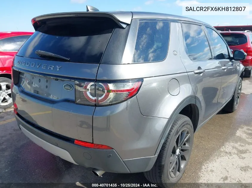 2019 Land Rover Discovery Sport Hse/Landmark Edition VIN: SALCR2FX6KH812807 Lot: 40701435