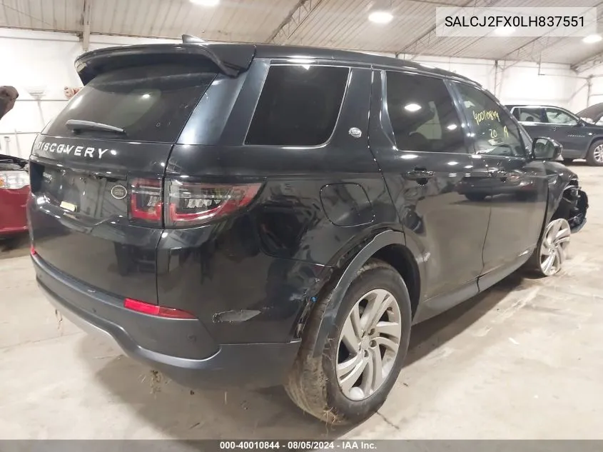 2020 Land Rover Discovery Sport S VIN: SALCJ2FX0LH837551 Lot: 40010844