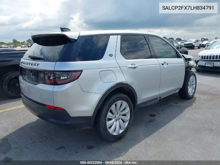 2020 Land Rover Discovery Sport Se VIN: SALCP2FX7LH834791 Lot: 40232584