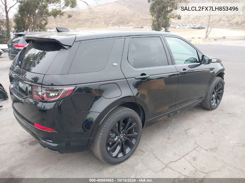 2020 Land Rover Discovery Sport R-Dynamic Se VIN: SALCL2FX7LH853496 Lot: 40580863