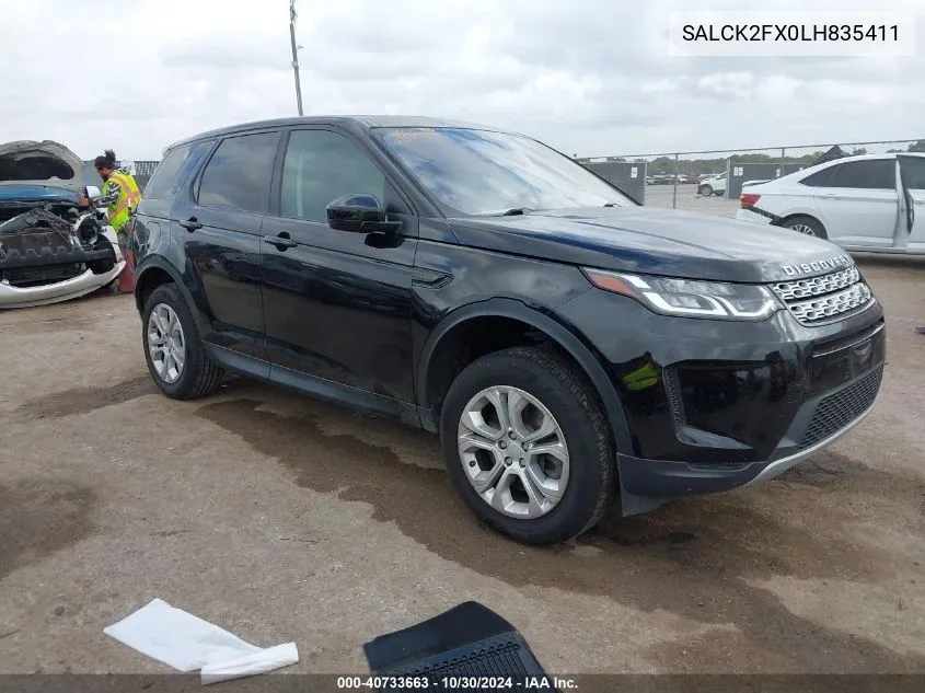 2020 Land Rover Discovery Sport Standard VIN: SALCK2FX0LH835411 Lot: 40733663