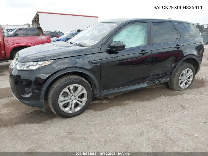 2020 Land Rover Discovery Sport Standard VIN: SALCK2FX0LH835411 Lot: 40733663