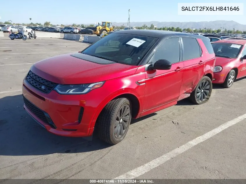 2020 Land Rover Discovery Sport R-Dynamic S/R-Dynamic Se VIN: SALCT2FX6LH841646 Lot: 40874146