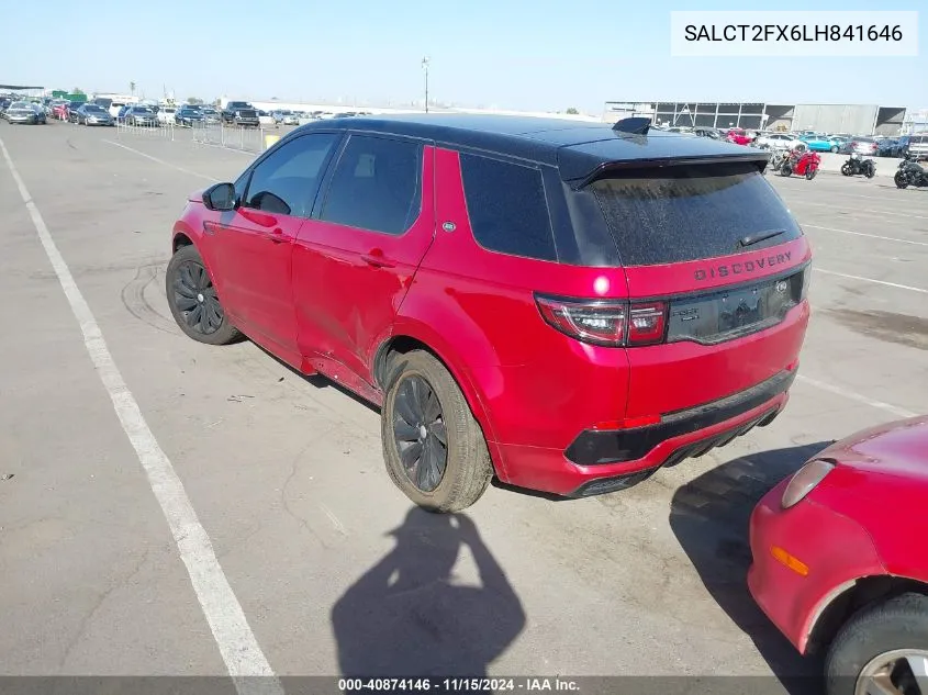 2020 Land Rover Discovery Sport R-Dynamic S/R-Dynamic Se VIN: SALCT2FX6LH841646 Lot: 40874146