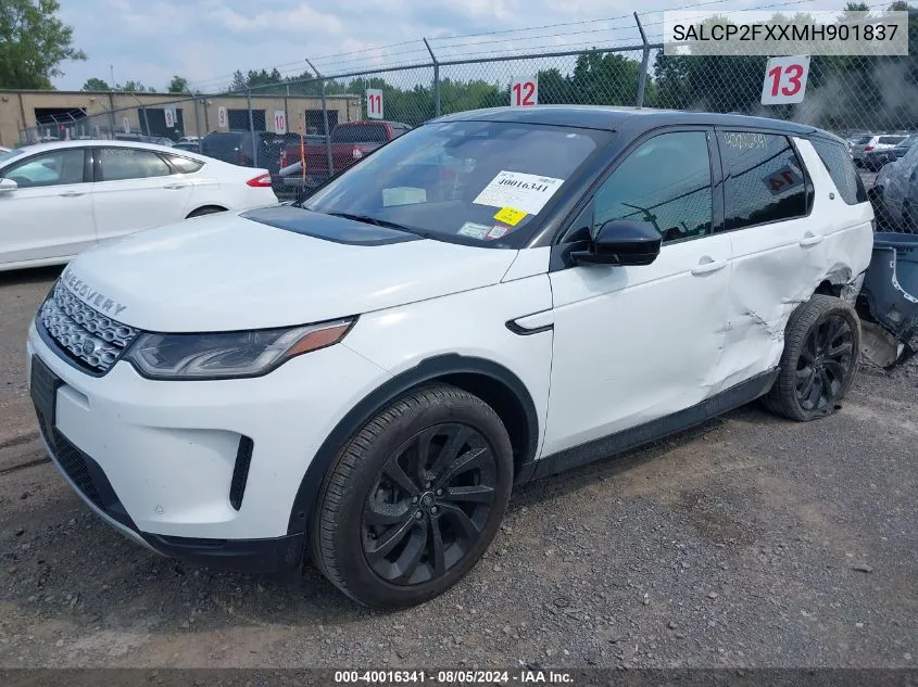 2021 Land Rover Discovery Sport Se VIN: SALCP2FXXMH901837 Lot: 40016341