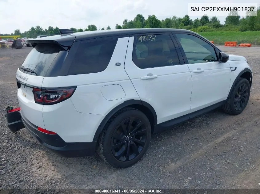 2021 Land Rover Discovery Sport Se VIN: SALCP2FXXMH901837 Lot: 40016341