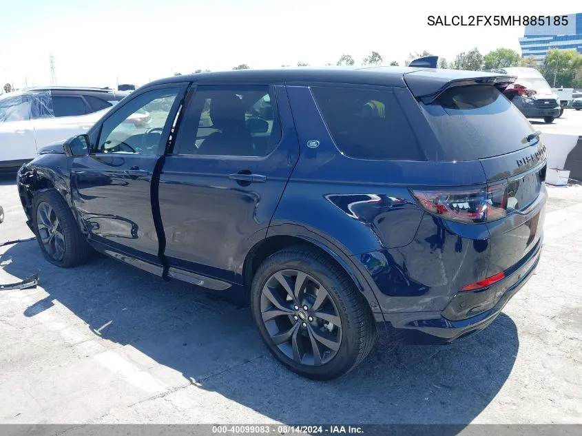 2021 Land Rover Discovery Sport Se R-Dynamic VIN: SALCL2FX5MH885185 Lot: 40099083