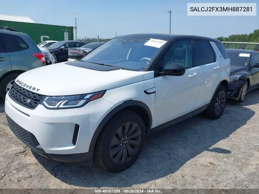 2021 Land Rover Discovery Sport S VIN: SALCJ2FX3MH887281 Lot: 40157209