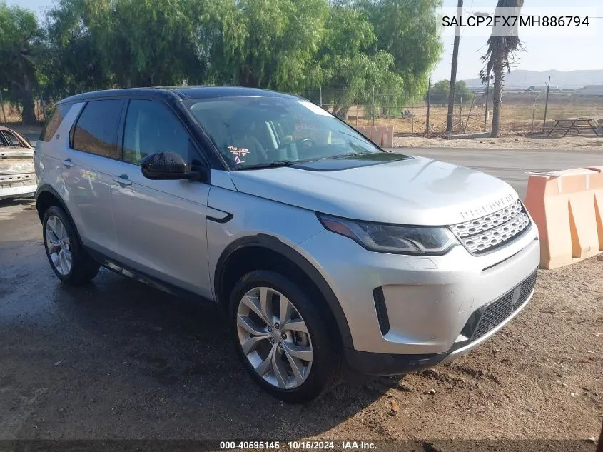 2021 Land Rover Discovery Sport Se VIN: SALCP2FX7MH886794 Lot: 40595145