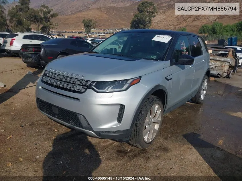 2021 Land Rover Discovery Sport Se VIN: SALCP2FX7MH886794 Lot: 40595145