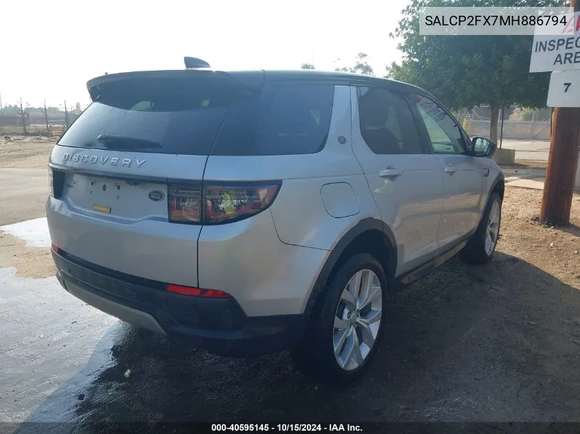 2021 Land Rover Discovery Sport Se VIN: SALCP2FX7MH886794 Lot: 40595145