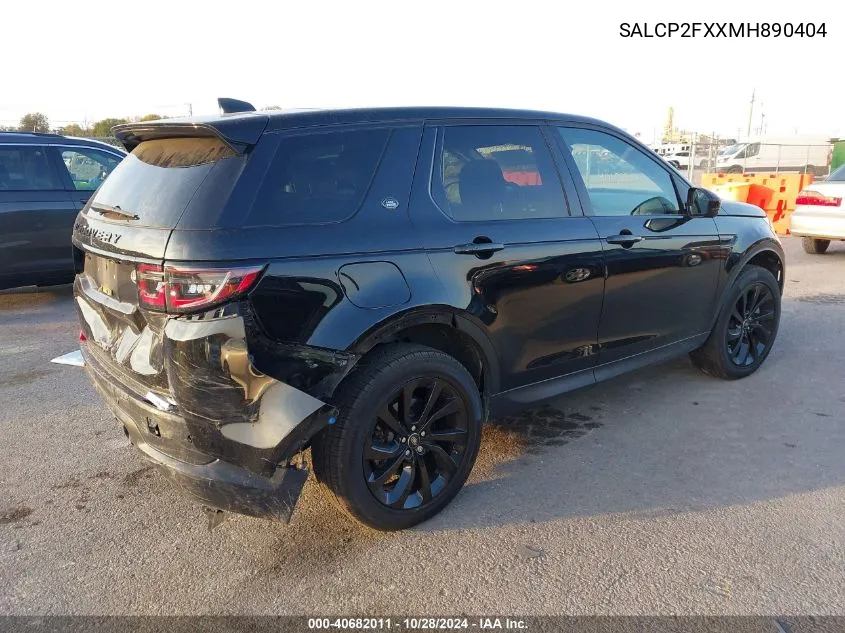 2021 Land Rover Discovery Sport Se VIN: SALCP2FXXMH890404 Lot: 40682011