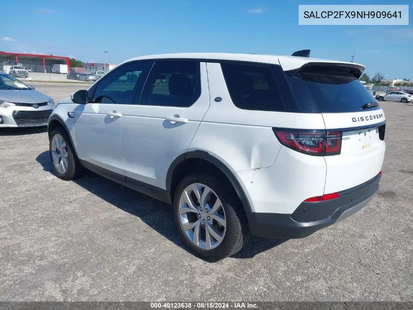 2022 Land Rover Discovery Sport Se VIN: SALCP2FX9NH909641 Lot: 40123638