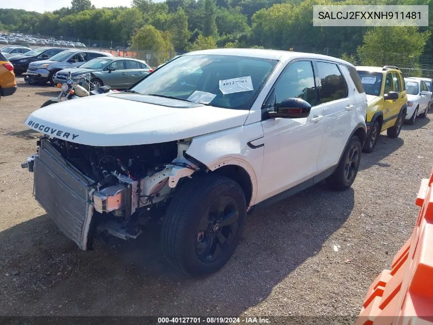 SALCJ2FXXNH911481 2022 Land Rover Discovery Sport S