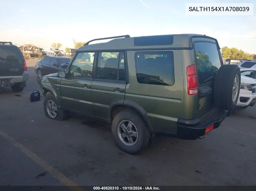 2001 Land Rover Discovery Series Ii VIN: SALTH154X1A708039 Lot: 40520310