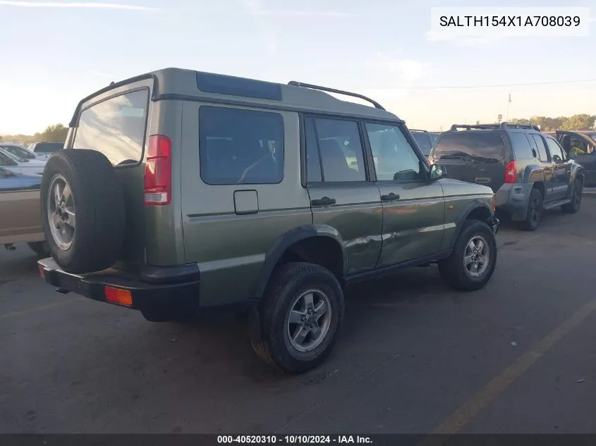 2001 Land Rover Discovery Series Ii VIN: SALTH154X1A708039 Lot: 40520310