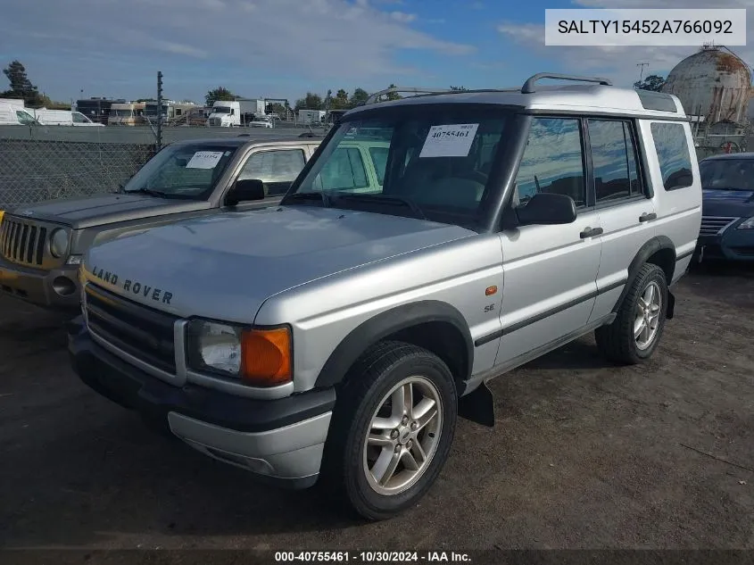 2002 Land Rover Discovery Series Ii Se VIN: SALTY15452A766092 Lot: 40755461