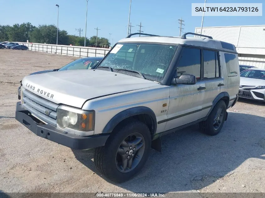 2003 Land Rover Discovery Se VIN: SALTW16423A793126 Lot: 40775849