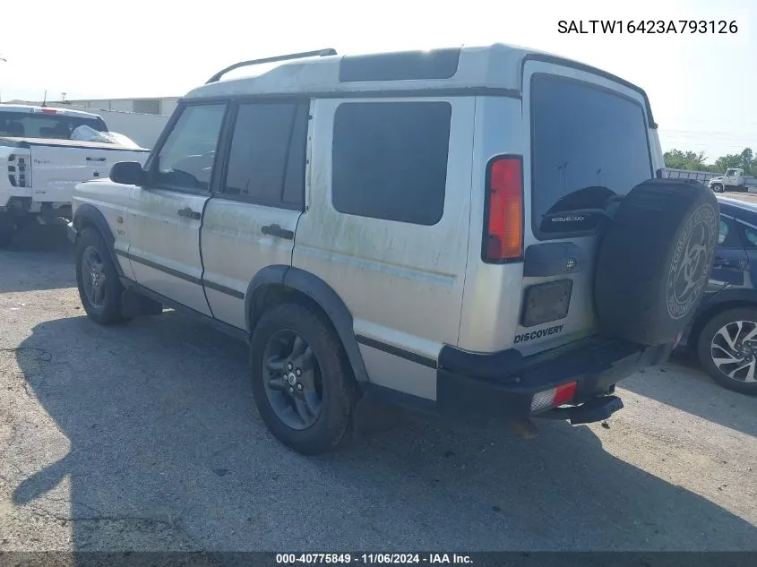 2003 Land Rover Discovery Se VIN: SALTW16423A793126 Lot: 40775849