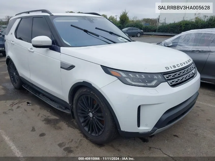 2017 Land Rover Discovery Hse VIN: SALRRBBV3HA005628 Lot: 40810866