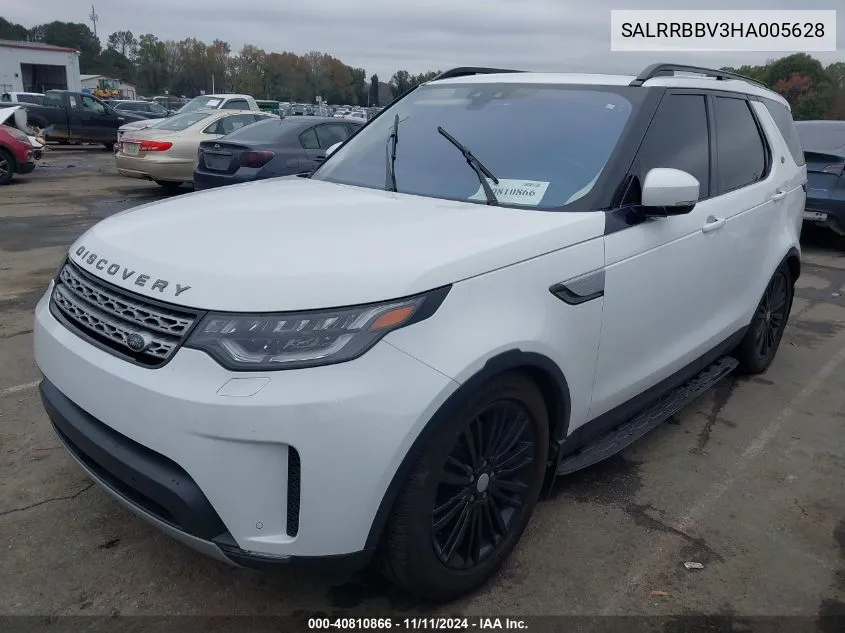 2017 Land Rover Discovery Hse VIN: SALRRBBV3HA005628 Lot: 40810866