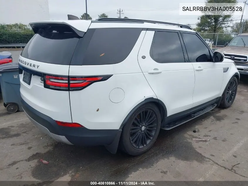 2017 Land Rover Discovery Hse VIN: SALRRBBV3HA005628 Lot: 40810866