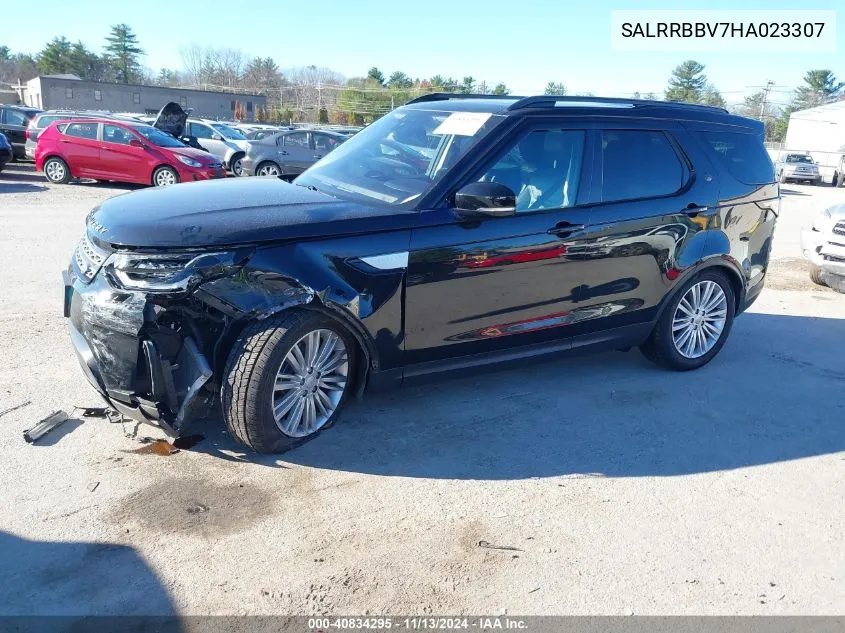 2017 Land Rover Discovery Hse VIN: SALRRBBV7HA023307 Lot: 40834295