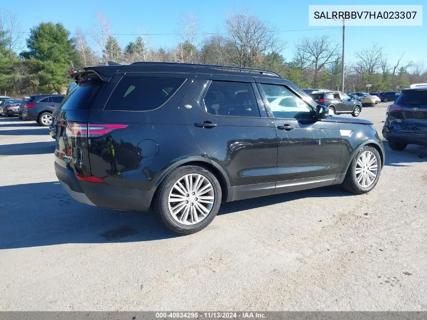 2017 Land Rover Discovery Hse VIN: SALRRBBV7HA023307 Lot: 40834295