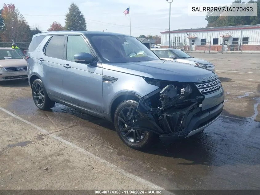 2018 Land Rover Discovery Hse VIN: SALRR2RV7JA070493 Lot: 40774353