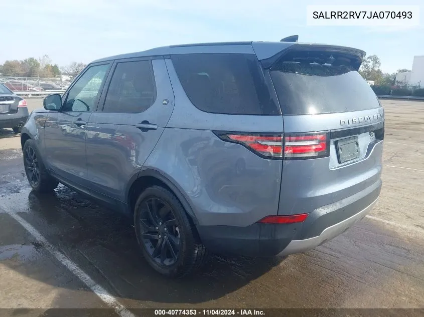 2018 Land Rover Discovery Hse VIN: SALRR2RV7JA070493 Lot: 40774353