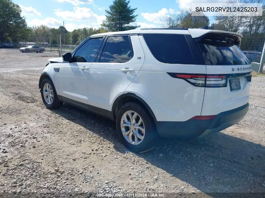 2020 Land Rover Discovery Se VIN: SALRG2RV2L2425203 Lot: 40833068