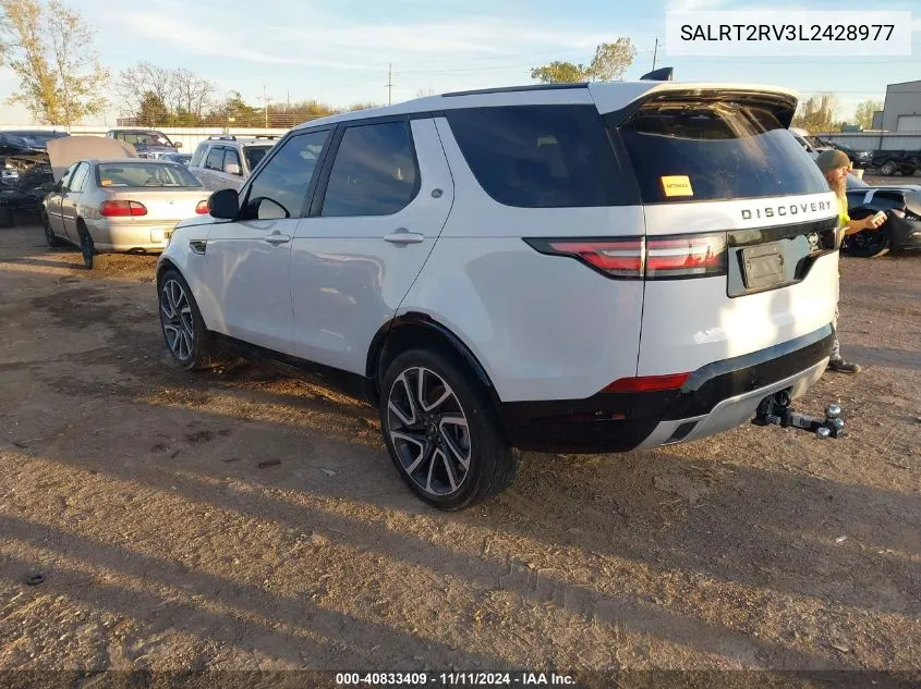 2020 Land Rover Discovery Hse Luxury VIN: SALRT2RV3L2428977 Lot: 40833409